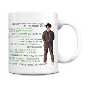 The IT Crowd Coffee Mug  I.T.  Moss Roy  Jen  Turn it off and On again  Reynholm Industries  Tech  Geek  Tnetennba  Countdown