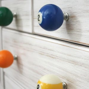 POOL BALL Furniture Knob Drawer Pull, Billiards Room Mancave Decor, Repurposed Unique Gift for him