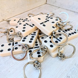 Repurposed DOMINO Bag Charm Key Ring image 2