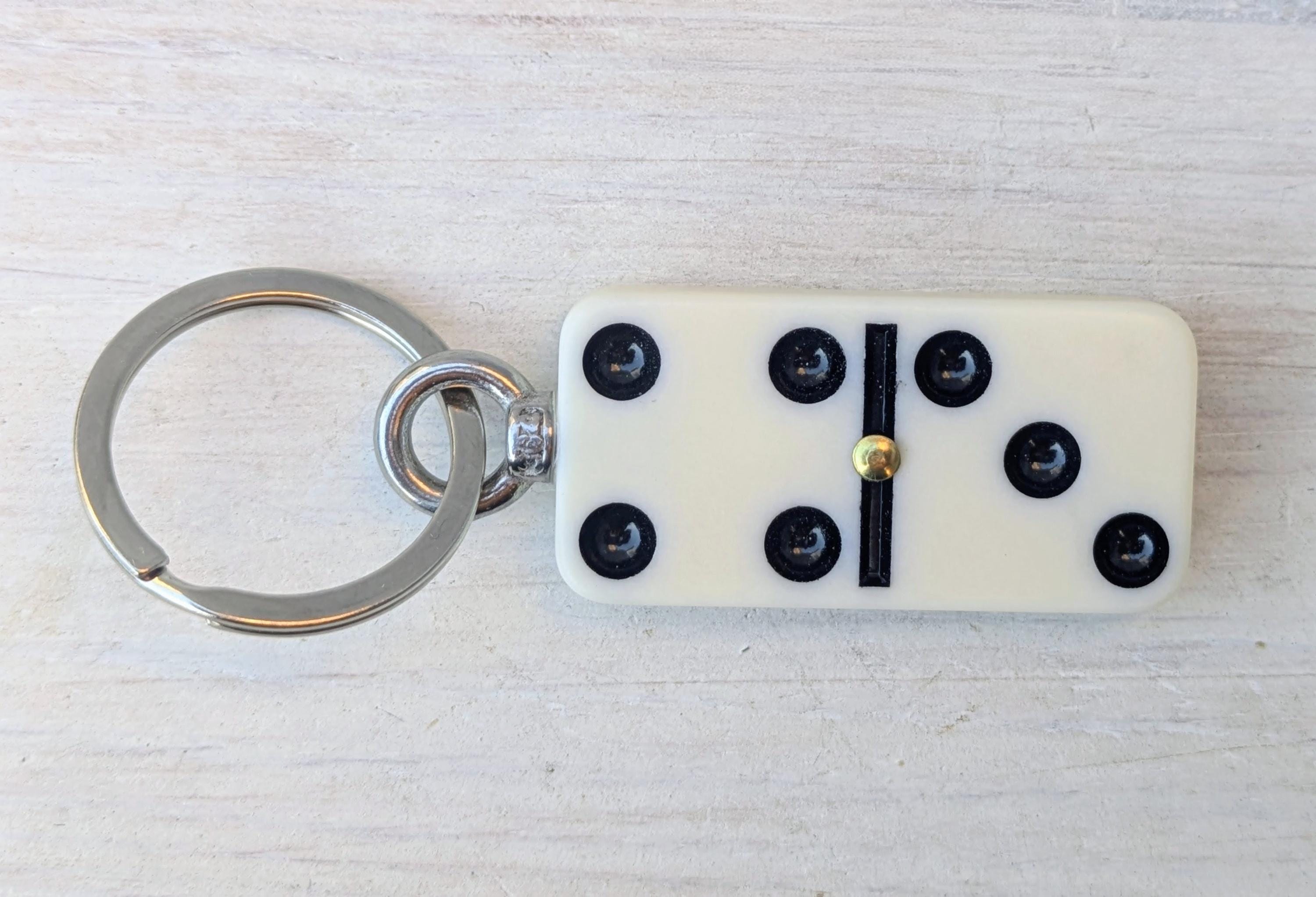 Repurposed DOMINO Bag Charm Key Ring - Etsy