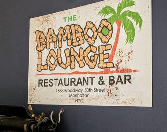 GOODFELLAS Vintage Retro Mancave  Bamboo Lounge Wall Sign Gangster Mob Wall Decor