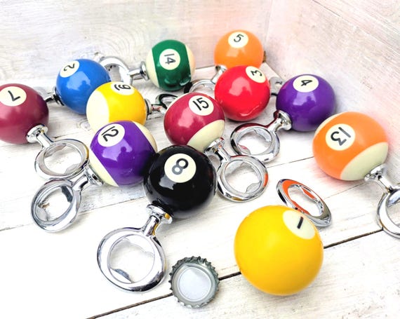 POOL BALL Beer Bottle Opener Upcycled Mancave Barware