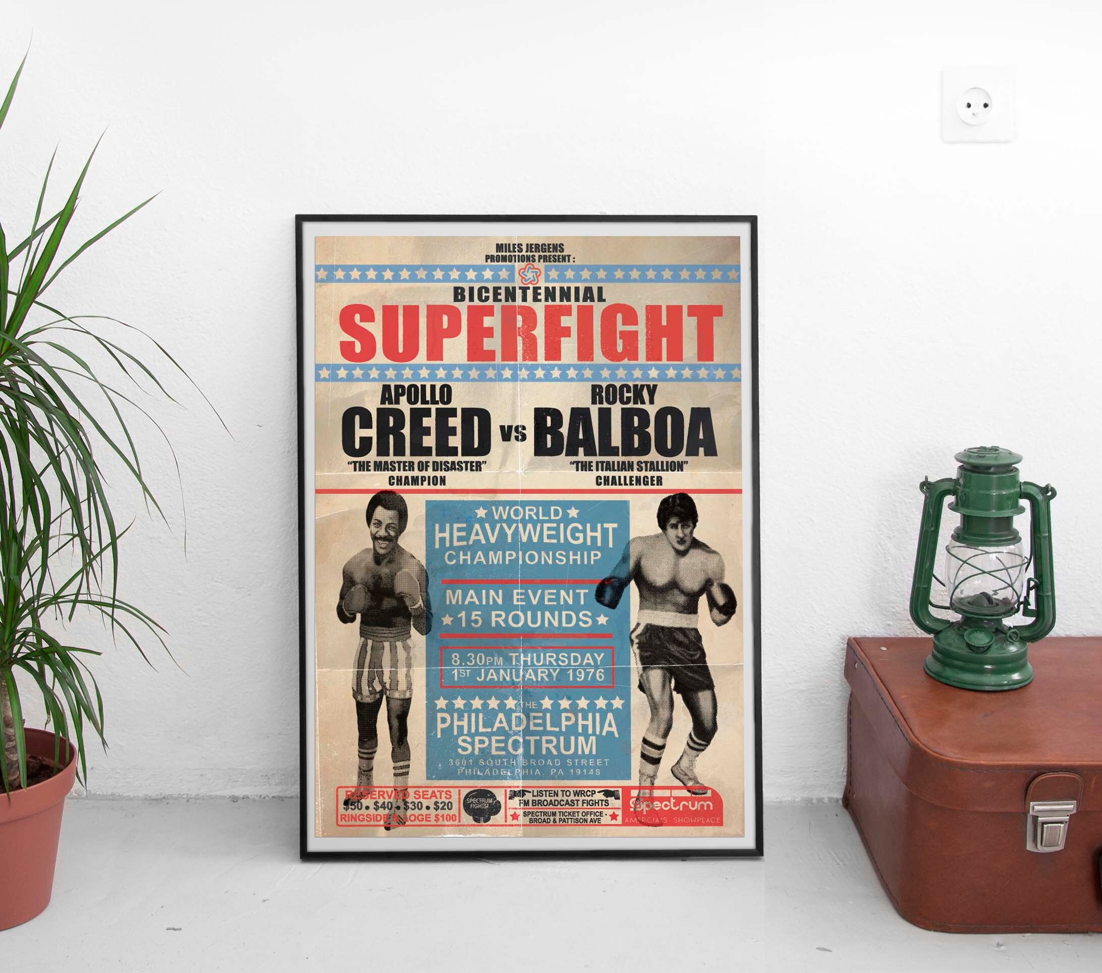 Rocky - Vintage Superfight Boxing Poster - A3 Wall Art - Print - Balb…