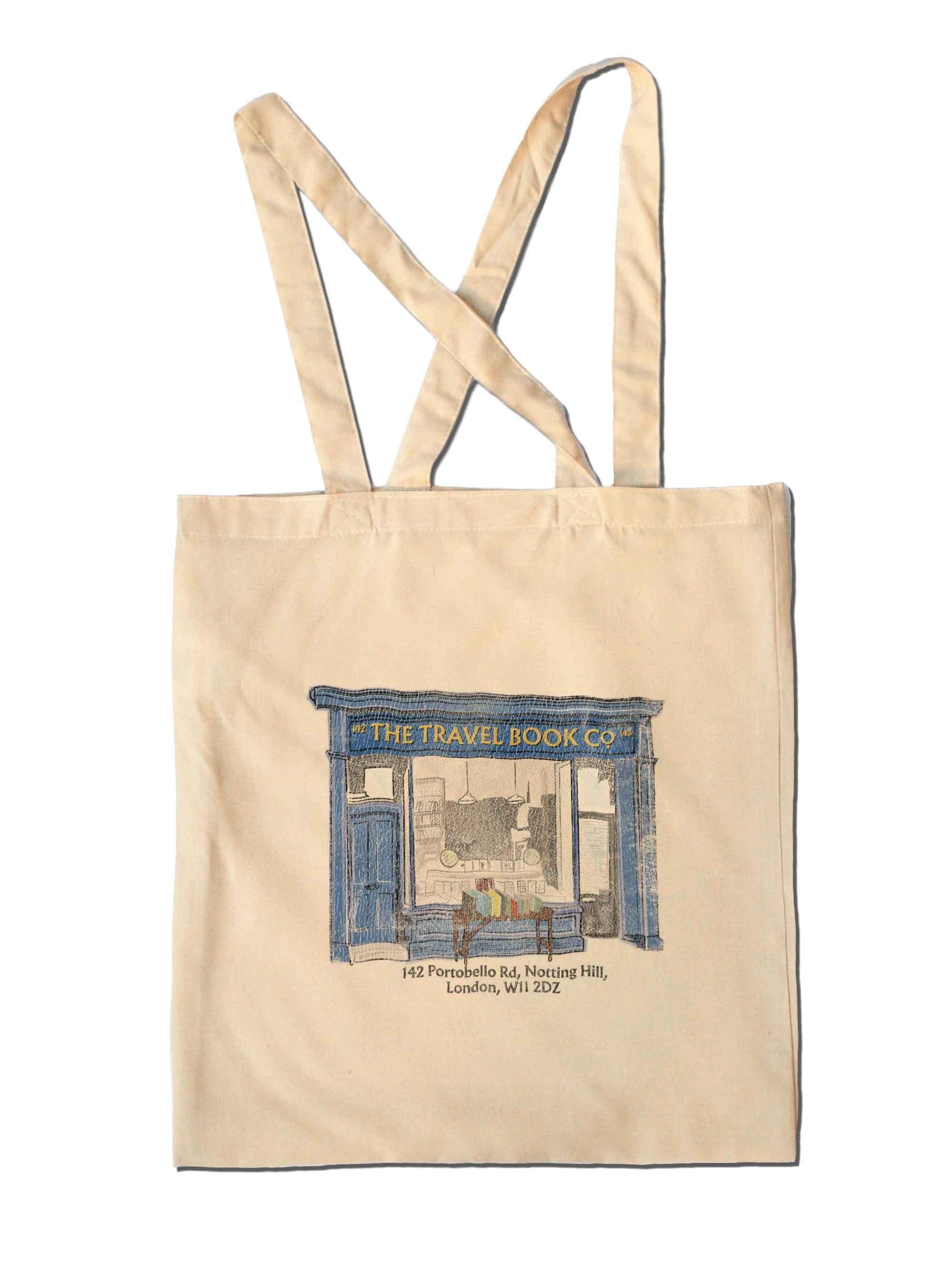 Notting Hill Travel Book Co. Shop Vintage Print Shopping Bag Movie