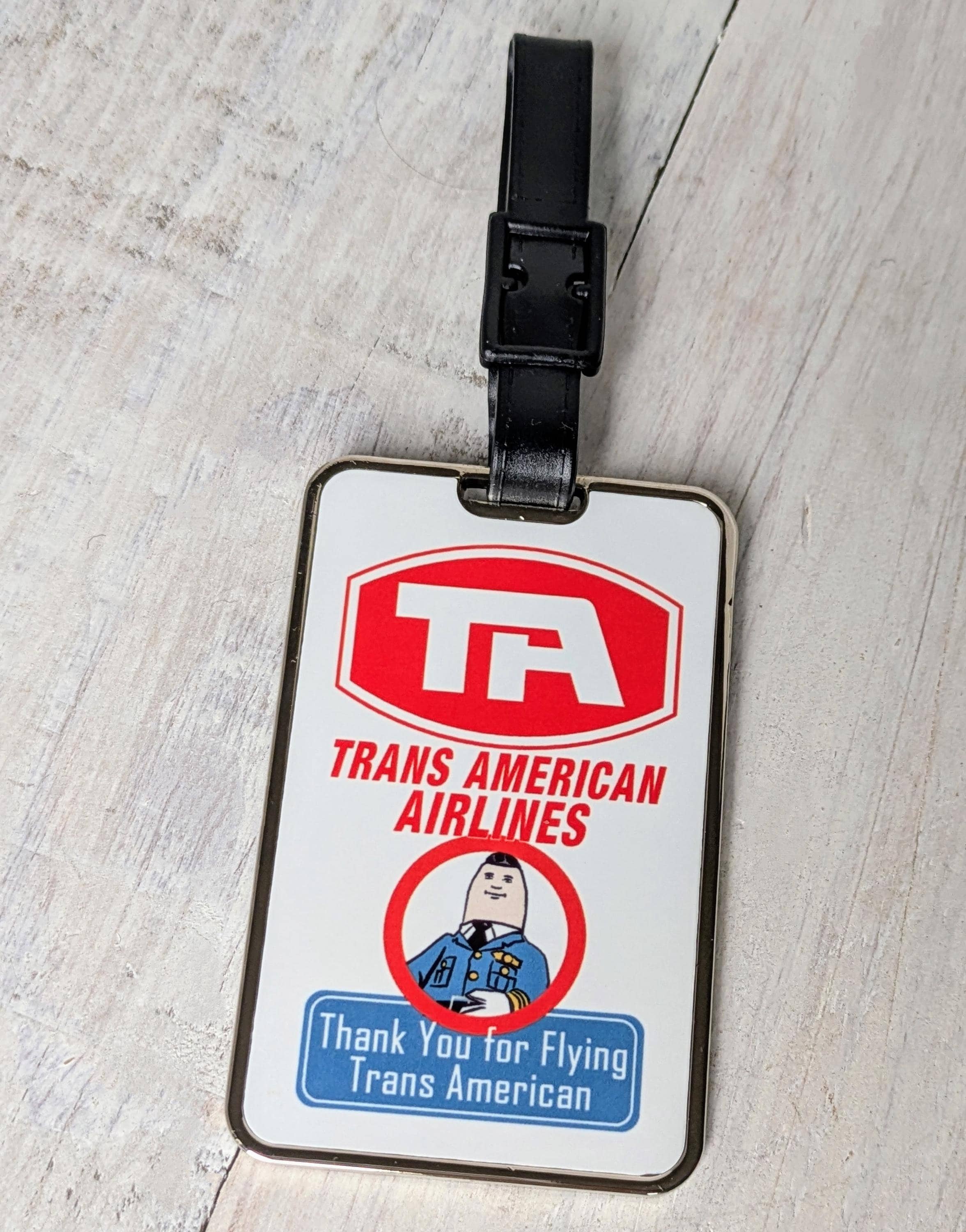 AIRPLANE Trans American LUGGAGE Suitcase Bag Tag