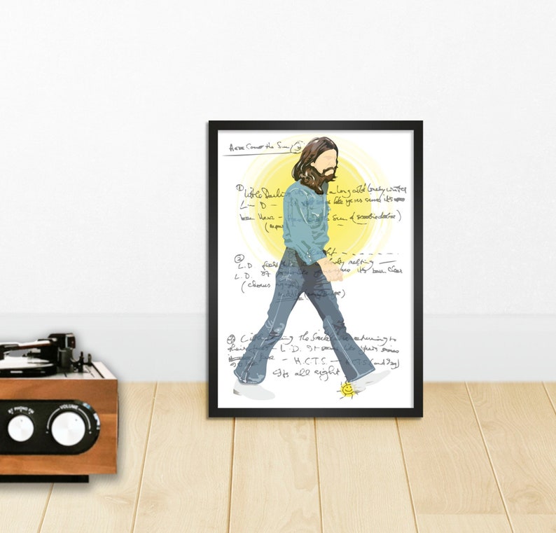 george harrison here comes the sun art print song lyrics