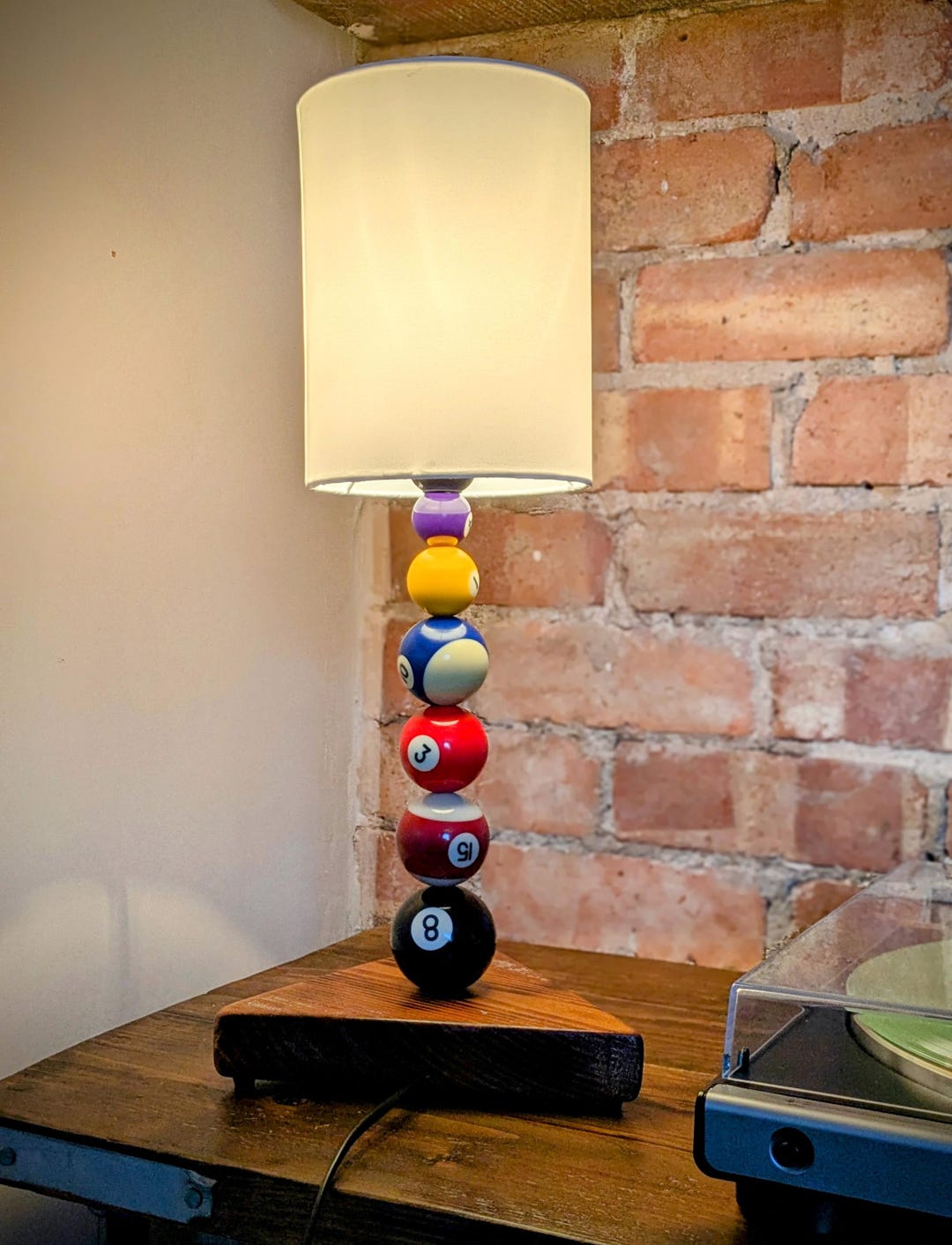Vintage Pool Ball Table Lamp: Upcycled Billiard Decor - Etsy UK