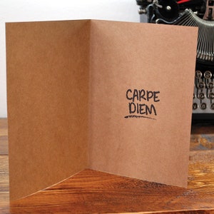 Dead Poets Society Greeting Card Carpe Diem O Captain my Captain Teacher Motivational Inspiring Movie Quotes image 2