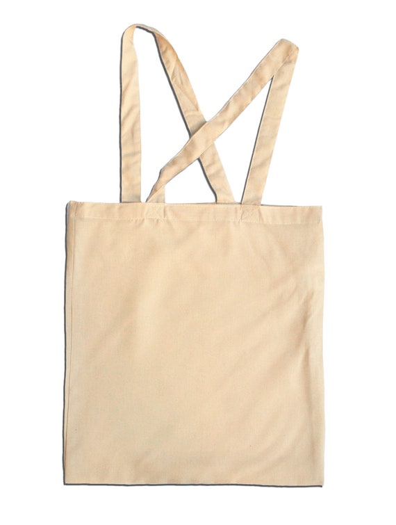 White Patch Canvas Tote Shoulder Bag with Scarf - Ange