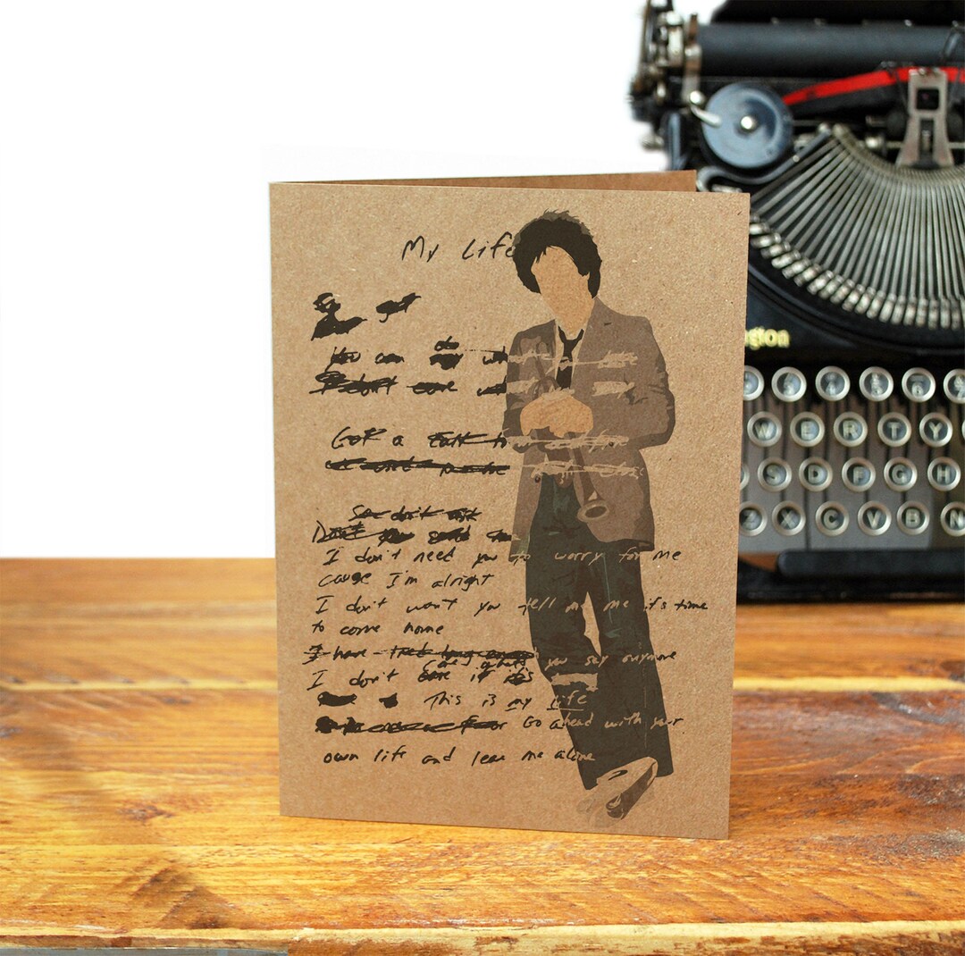 Billy Joel My Life Greeting Card Song Lyrics 70s 52nd Street Piano Man ...