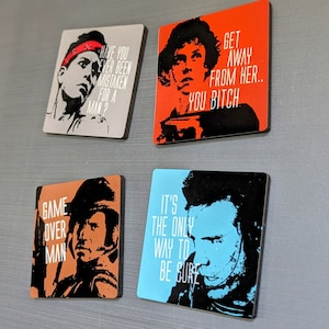 Aliens Ripley  Sigourney Weaver  Classic Sci Fi  Movie  4 Fridge Magnet Set  Movie Quotes