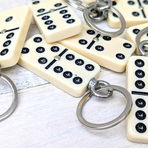 Repurposed DOMINO Bag Charm Key Ring