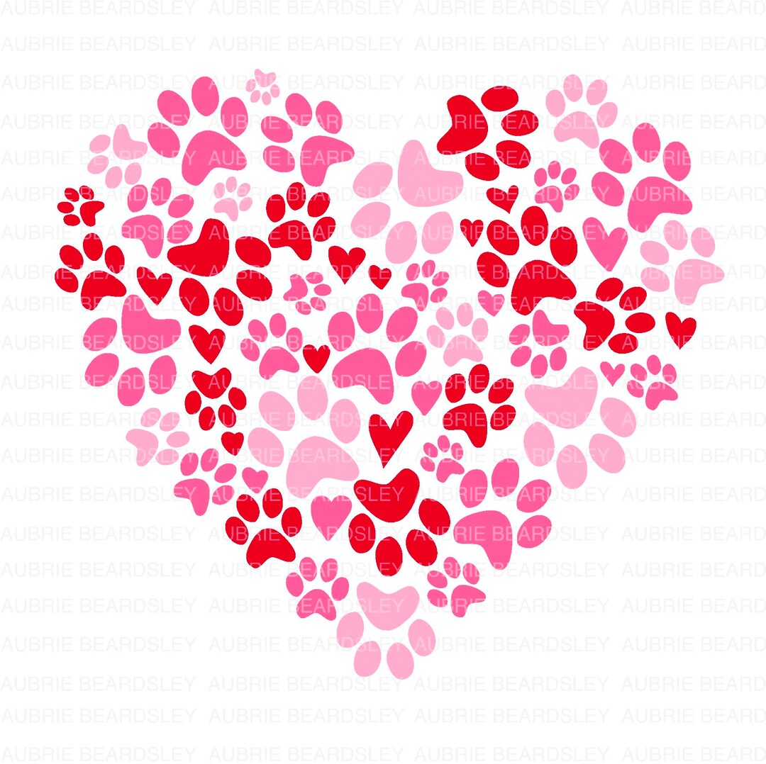 Dog Valentine SVG, Paw Heart SVG, Valentines Day SVG, Pink, Dog Mom Svg ...