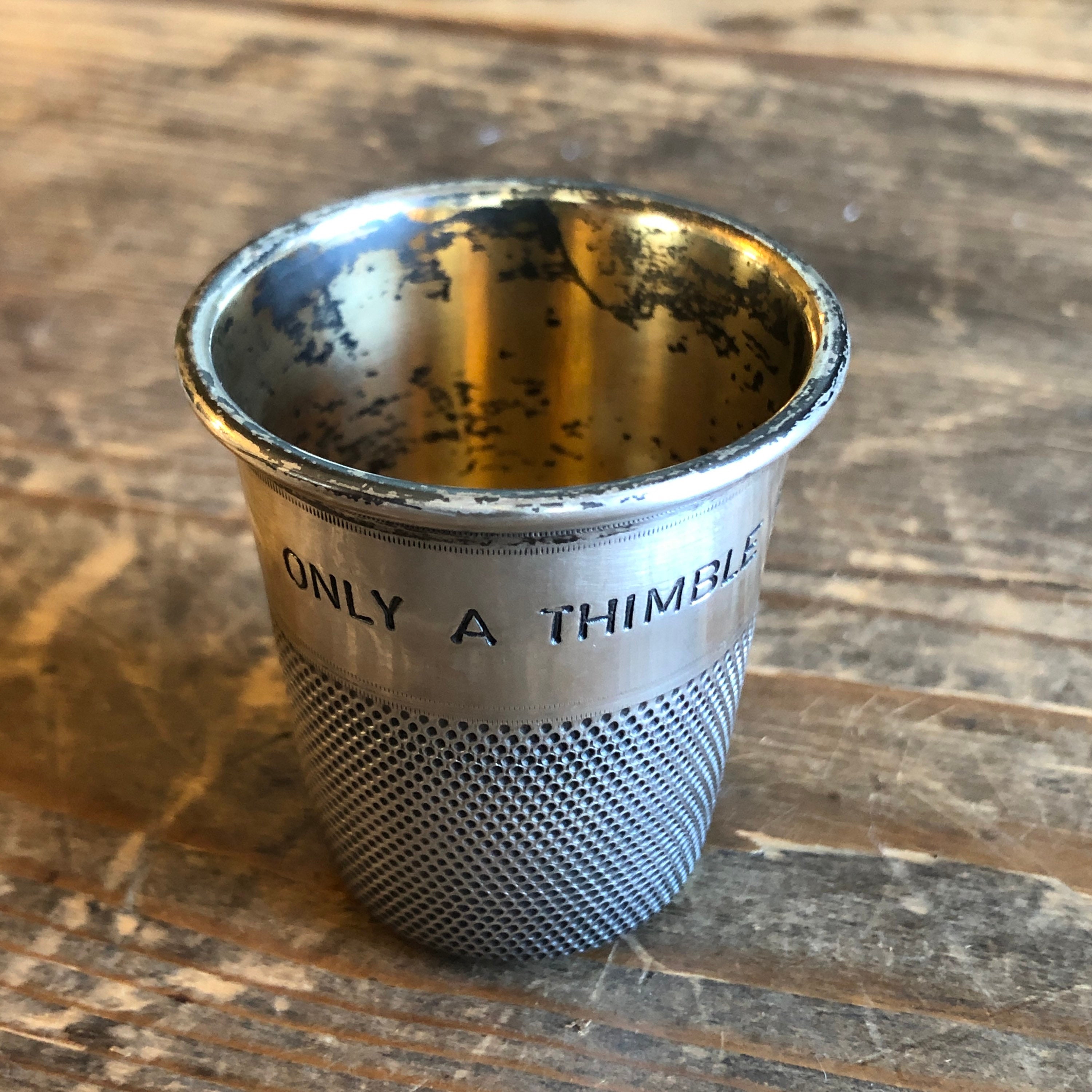 Antique Sterling Only a Thimble Full Shot Glass Hallmarked Etsy