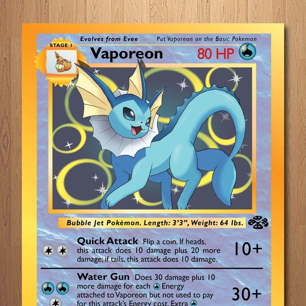 Vaporeon - Giant Pokemon Card Print