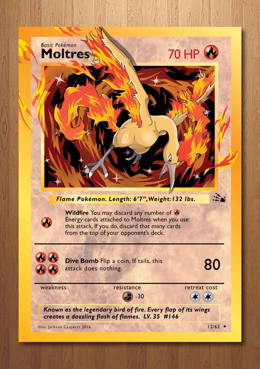 Moltres Giant Pokemon Card Print 