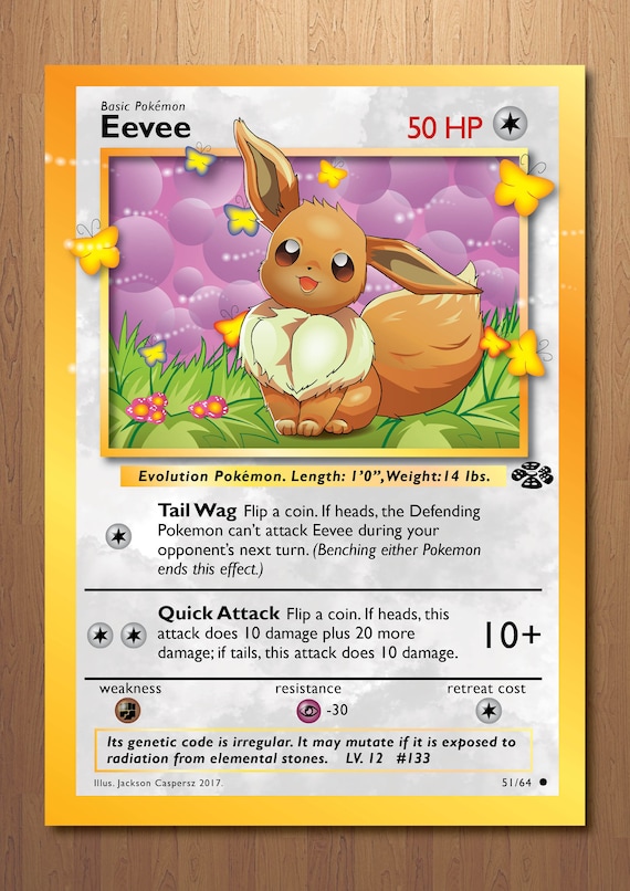 Eevee Giant Pokemon Card Print 