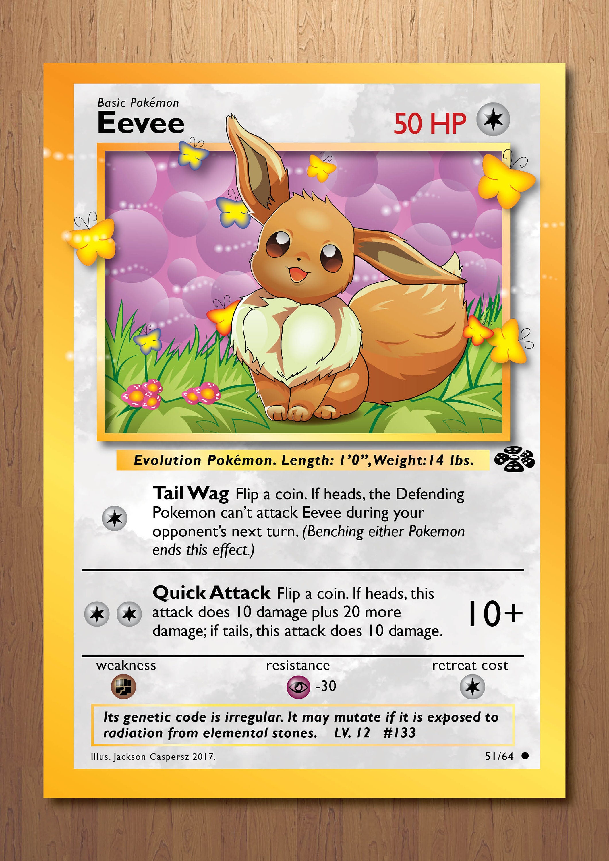 Eevee Custom Card Gold Textured Print Fanart Pokemon -  Hong Kong