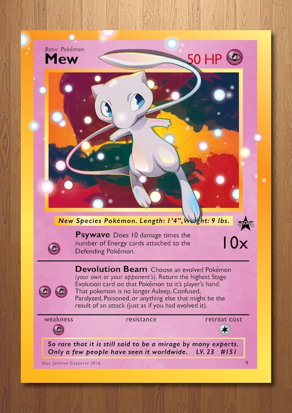 Mew Giant Pokemon Card Art Print 