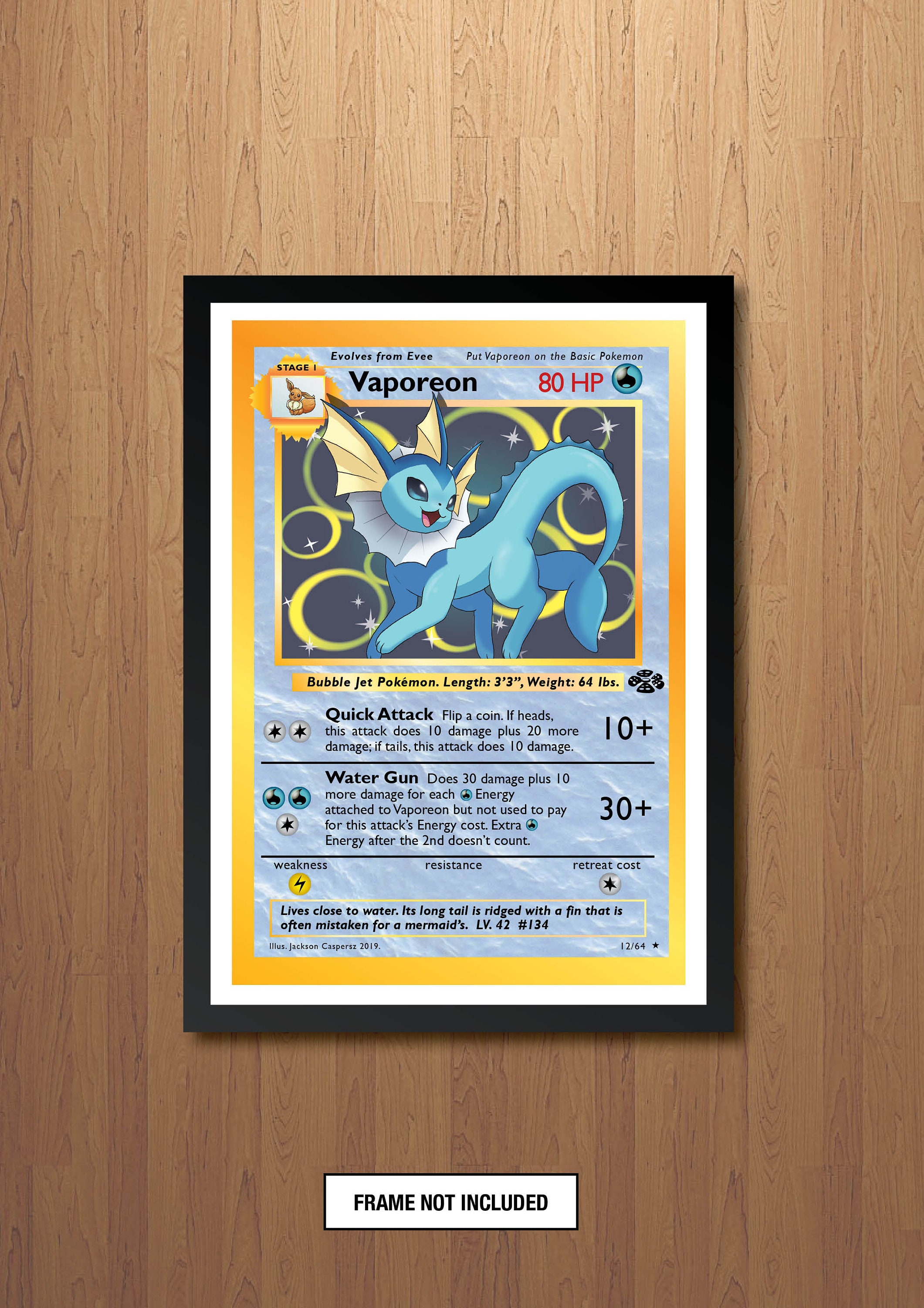 シャワーズ - 巨大ポケモンカードプリント - Etsy 日本
