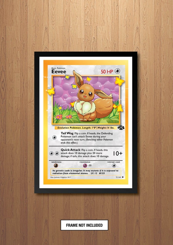 Eevee Custom Card Gold Textured Print Fanart Pokemon -  Hong Kong