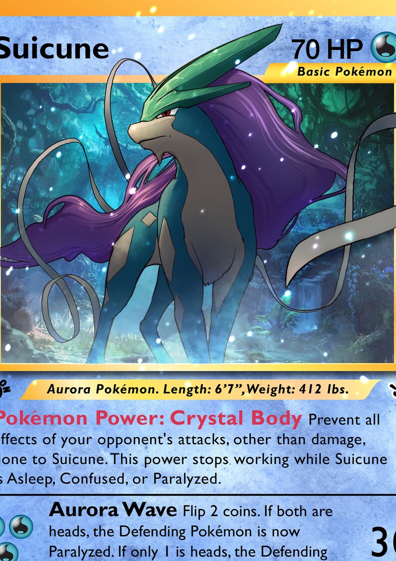 Suicune Giant Pokemon Card Art Print image 3