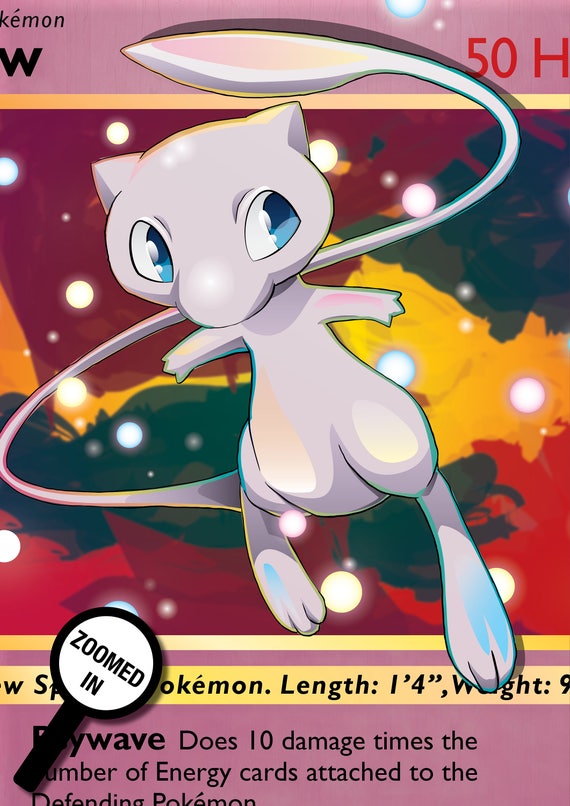 Mew Giant Pokemon Card Art Print 