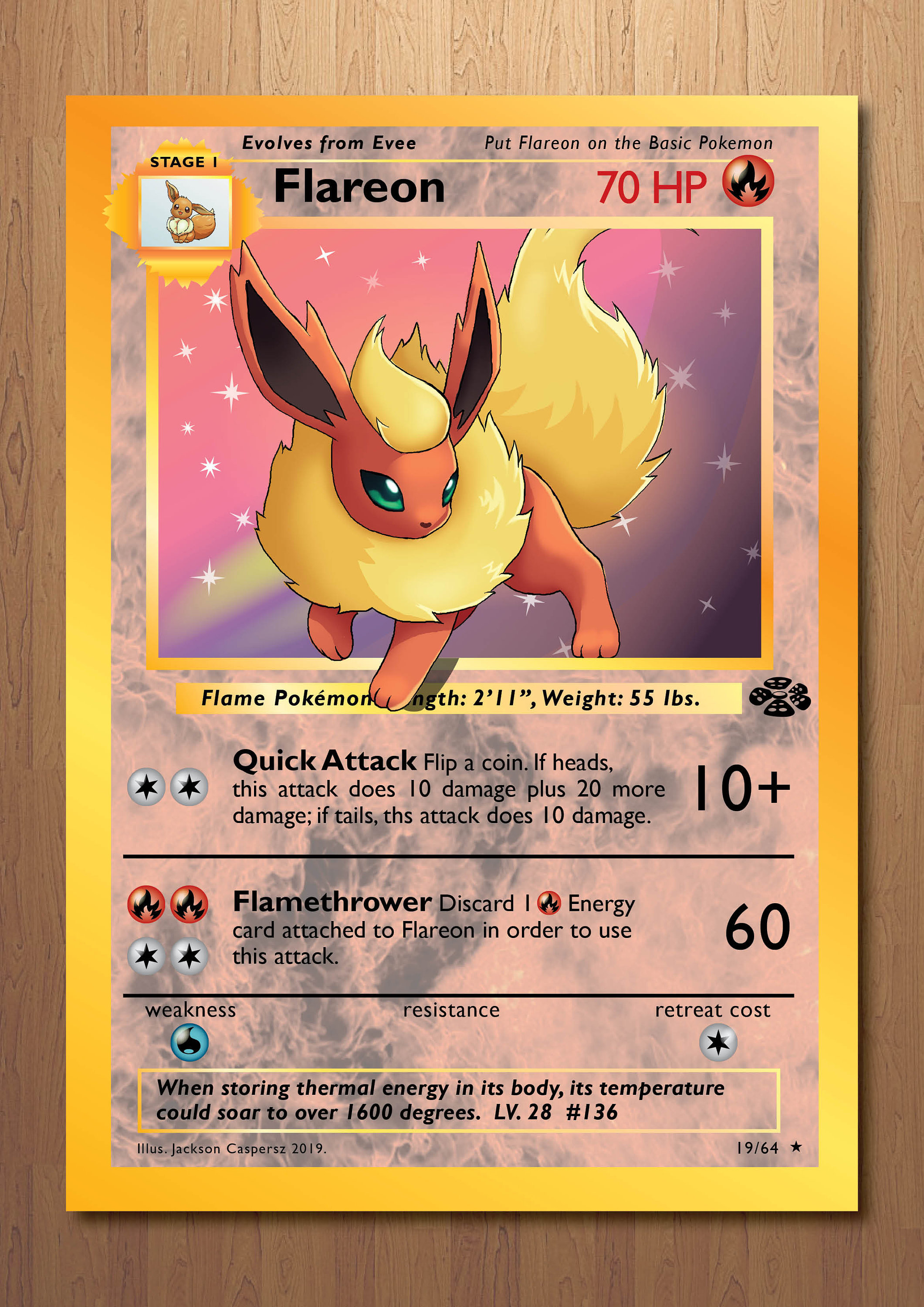 Flareon Giant Card | Etsy