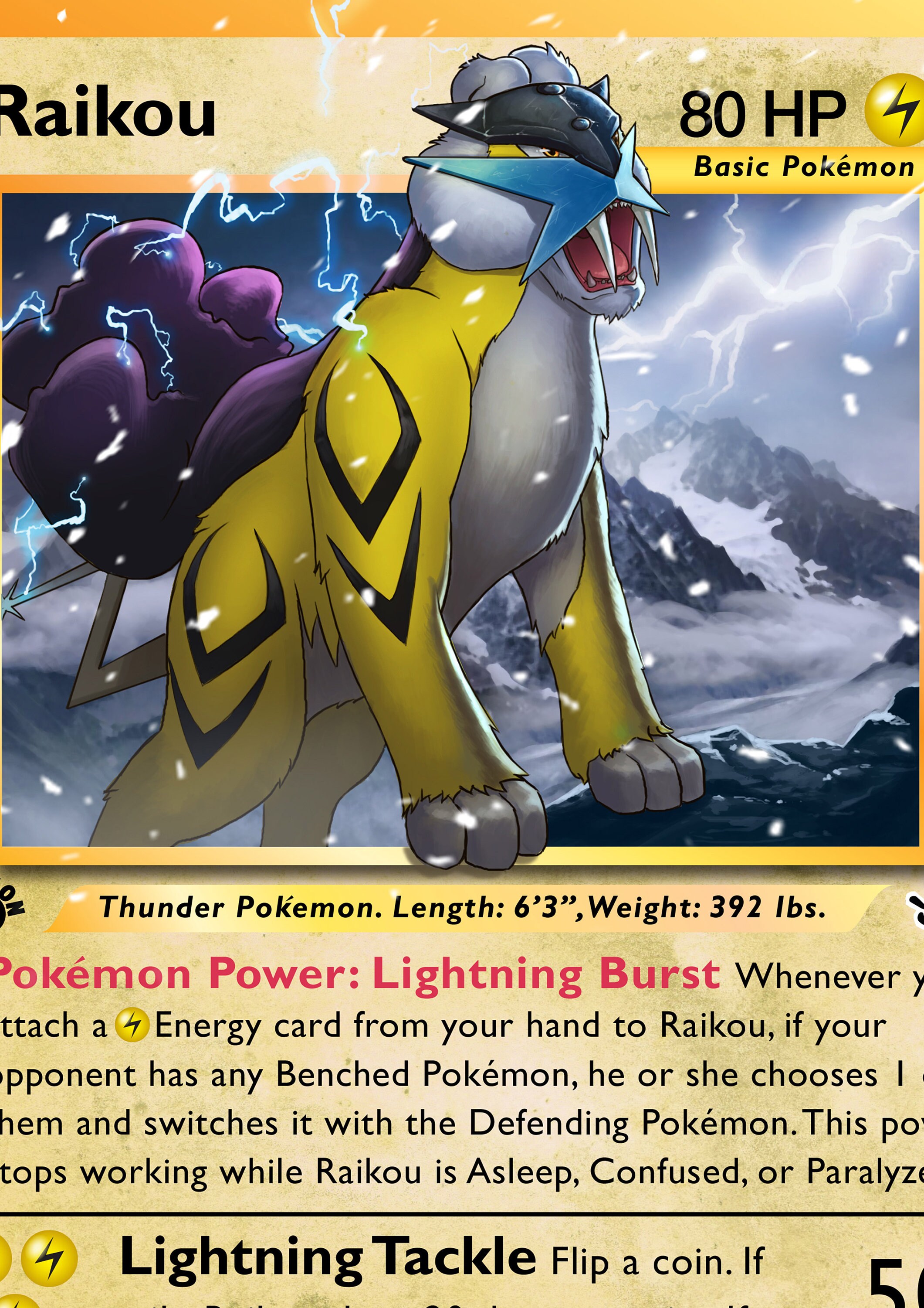 Raikou Giant Pokemon Card Art Print -  Norway