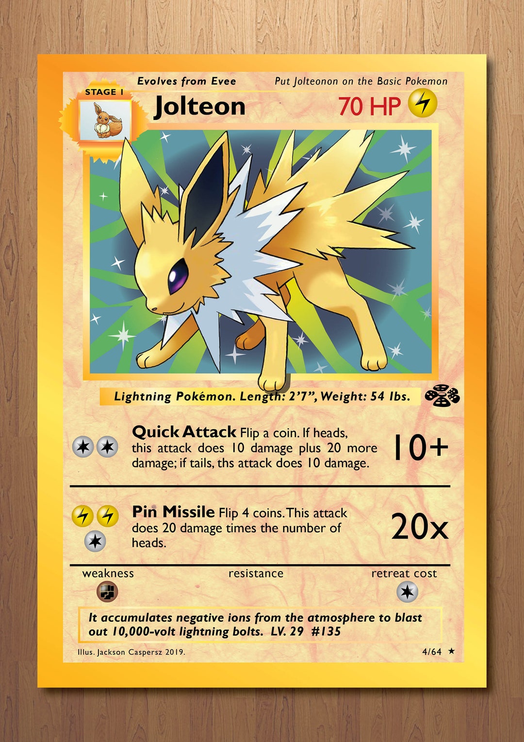 Eevee Giant Pokemon Card Print 