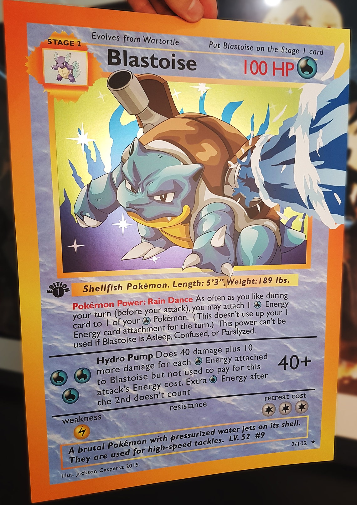 Holographic Giant Pokemon Cards Big 3 Art Print Bundle 1st Etsy