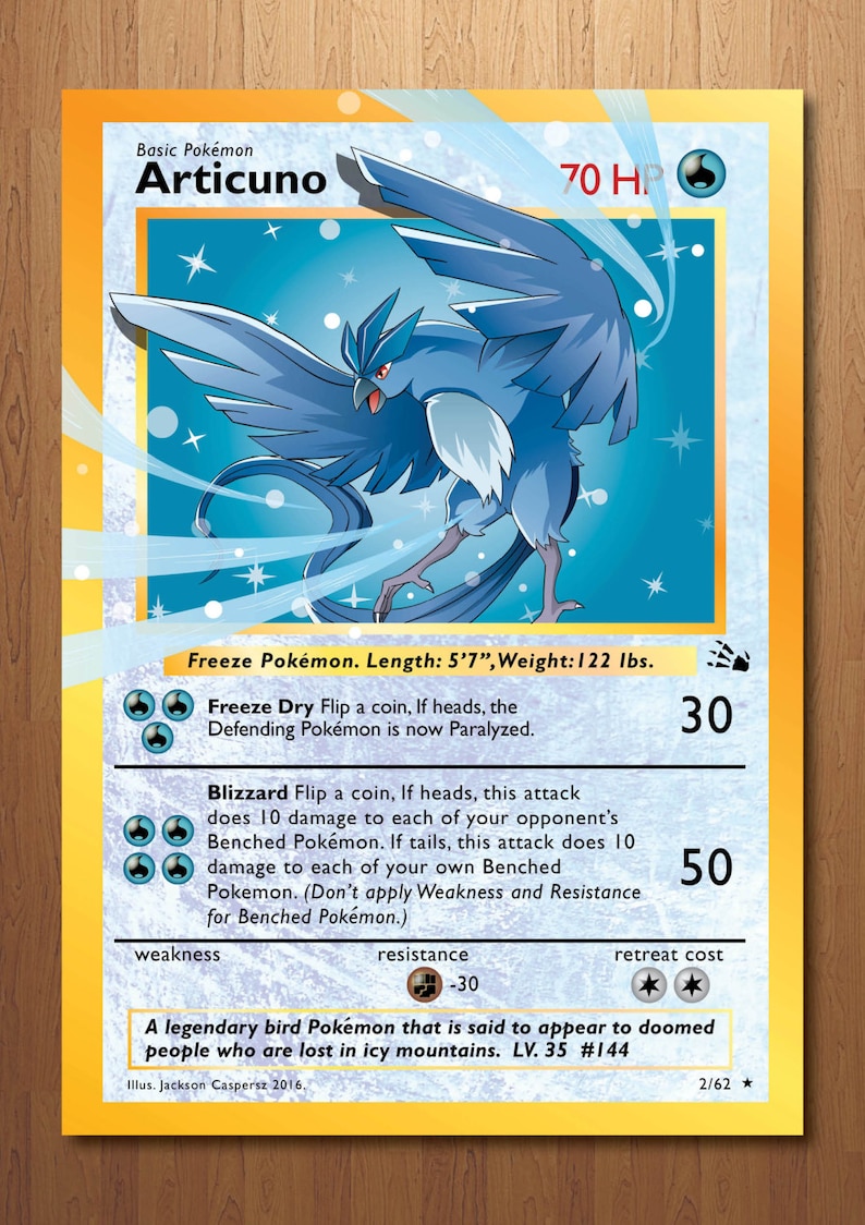 Articuno - Big Pokemon Card Print picture about Pokemon Card Printable identified as Articuno - Big Pokemon Card Print