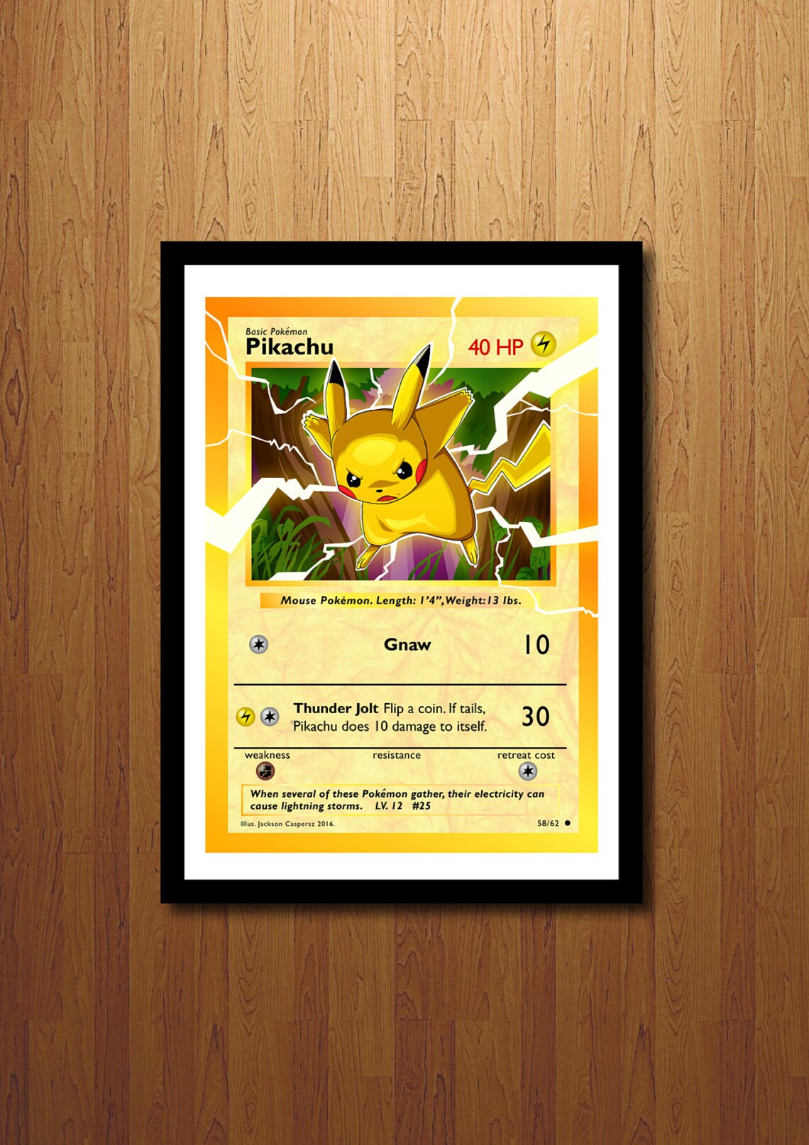 Pikachu Giant Pokemon Card Art Print Etsy