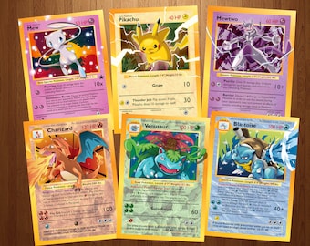 Starters + Mew and Mewtwo Art Print Bundle