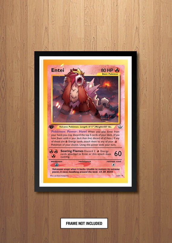 エンテイ - 巨大ポケモンカードアートプリント - Etsy 日本
