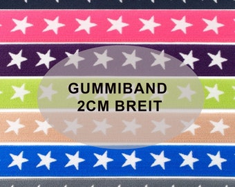 Gummiband - Elastic-Band gestreift 20mm - versch. Farben