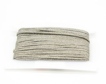 Flechtkordel Glitzer 5mm taupe