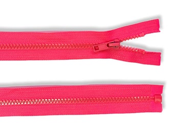 Reißverschluss teilbar 70cm - Jackenreißverschluss - neonpink