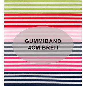 Gummiband - Elastic-Band gestreift 40mm - verschiedene Farben