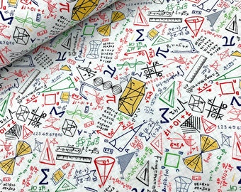 Baumwollstoff Timeless Treasure Colorful Math Doodles on Grid