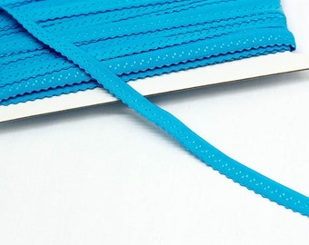 elastisches Einfassband Schlüpferband 12mm breit aqua