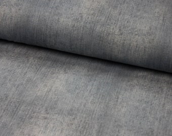 Stoff Meterware Baumwoll-Jersey - jeanslook - UNI grau