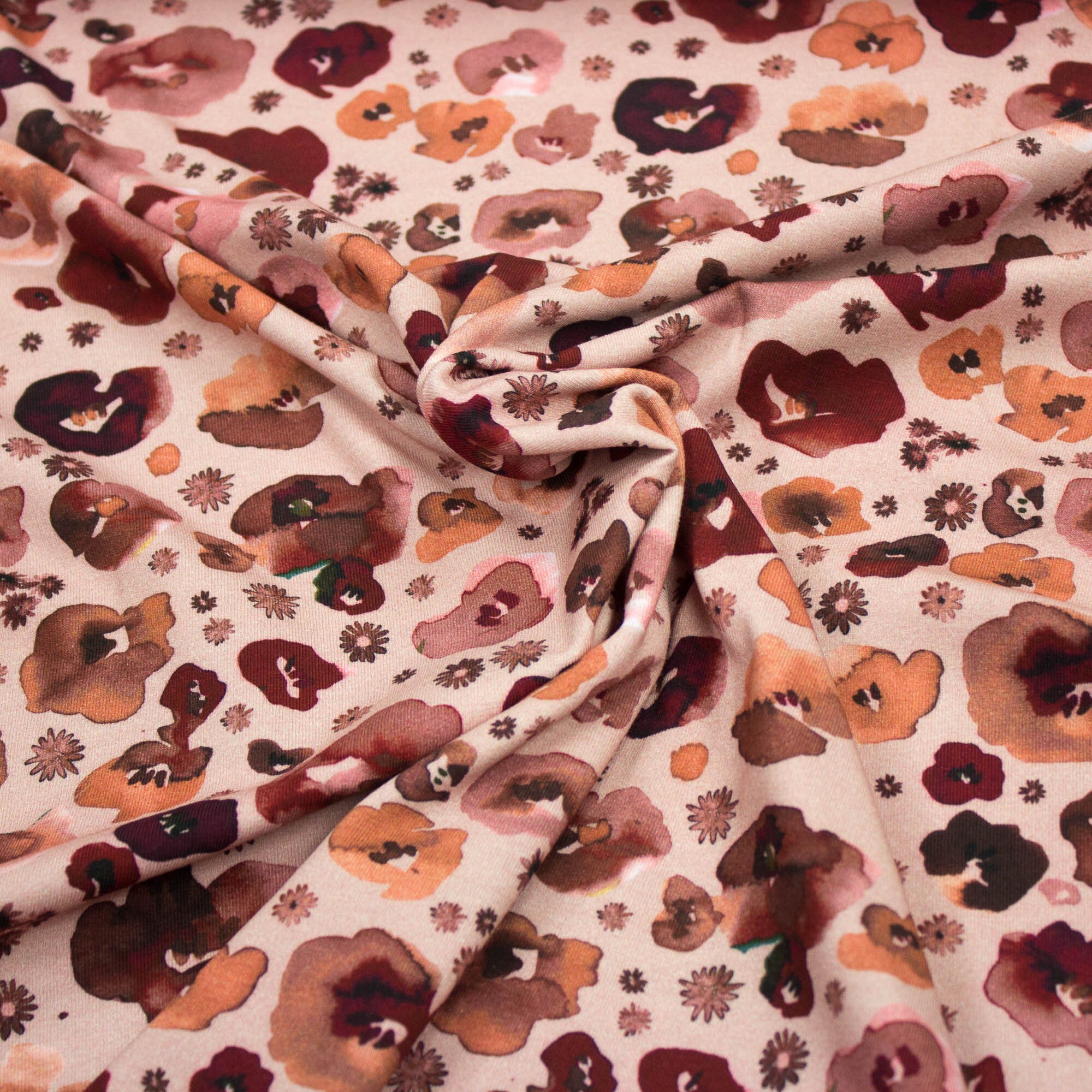 Certified ORGANIC Cotton Jersey Digital Poppies Oldrose Etsy UK