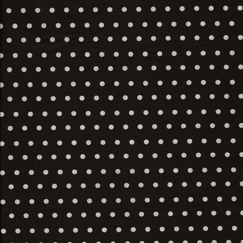 Stoff Baumwolle beschichtet Leona Punkte schwarz weiß Bild 1