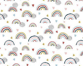 BIO Baumwoll-Jersey Rainbow weiß