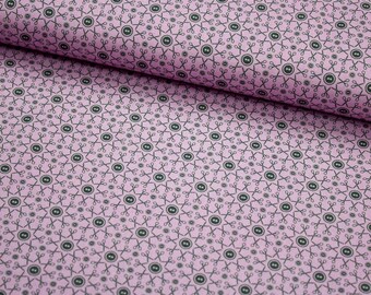 Stoff Baumwolle Sew Love - Schere Knopf grau rosa