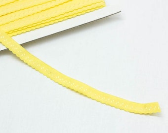 elastisches Einfassband Schlüpferband 12mm breit hellgelb