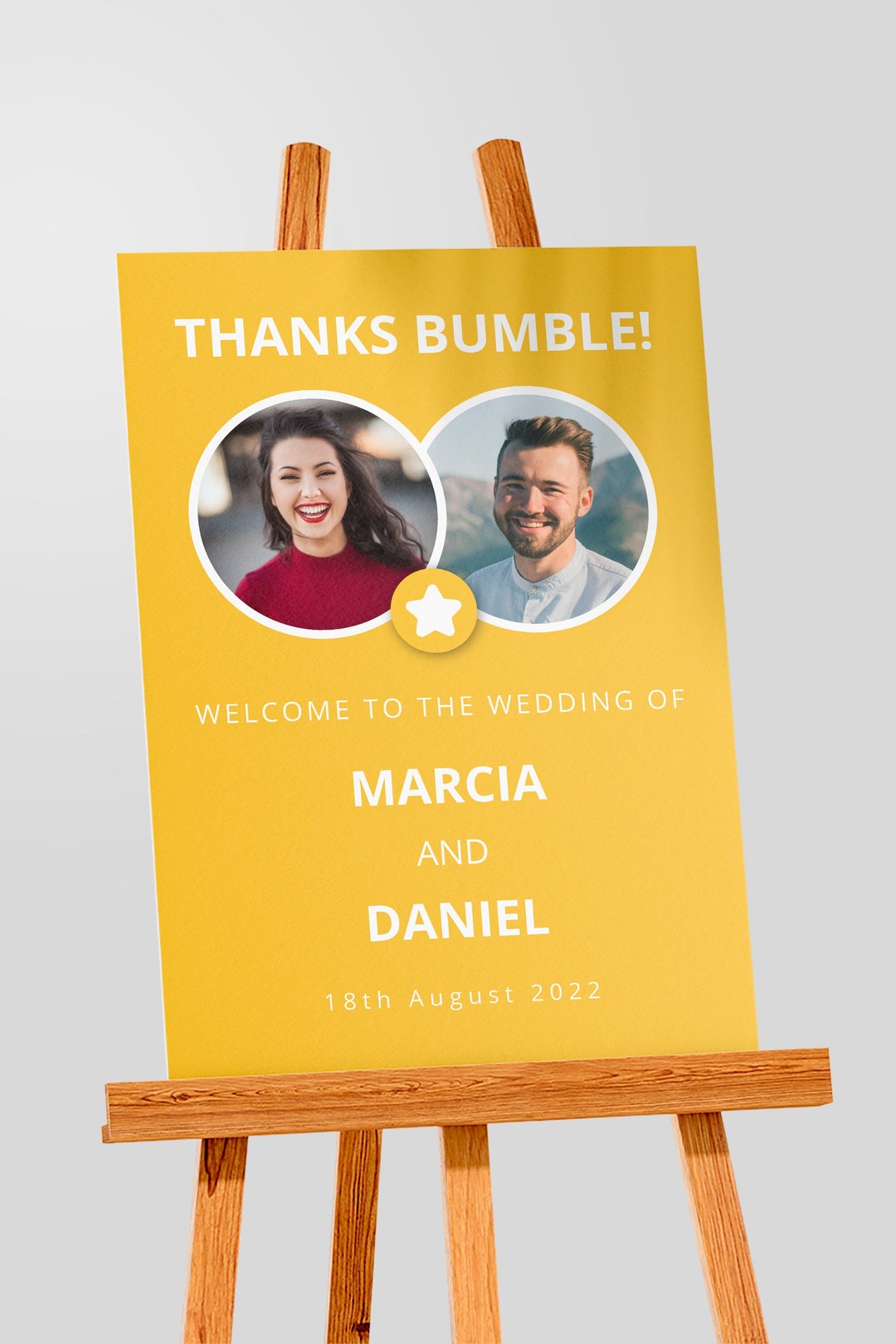 Bumble Match Customisable Sign Weddings & Engagement Canva Bumble Match Customisable Sign Weddings & Engagement Canva