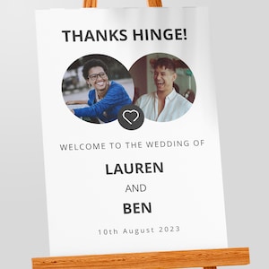 Hinge Match | Customisable Welcome Sign | Weddings & Engagement | Canva Template