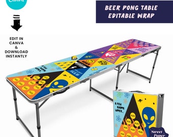 Beer Pong Tisch Vorlage | Anpassbare Canva Vorlage | Nur digitale Datei